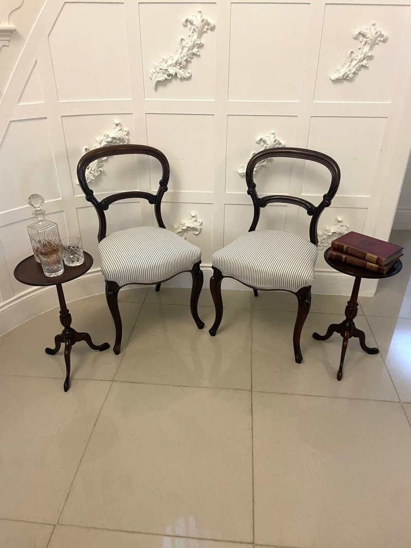 Near Pair of Antique Edwardian Quality Mahogany Inlaid Lamp Tables - Image 4
